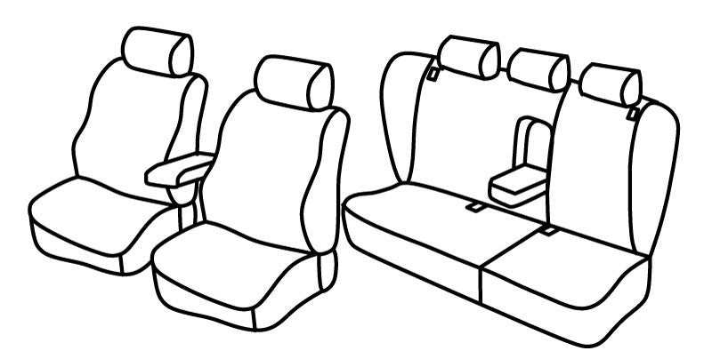 Set coprisedili Superior - Nero/Rosso - compatibile per Volkswagen Passat Variant (03/97>08/05) Dal 2001