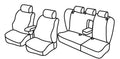 Set coprisedili Superior - Nero/Blu - compatibile per Volkswagen Passat Variant (03/97>08/05) Dal 2001