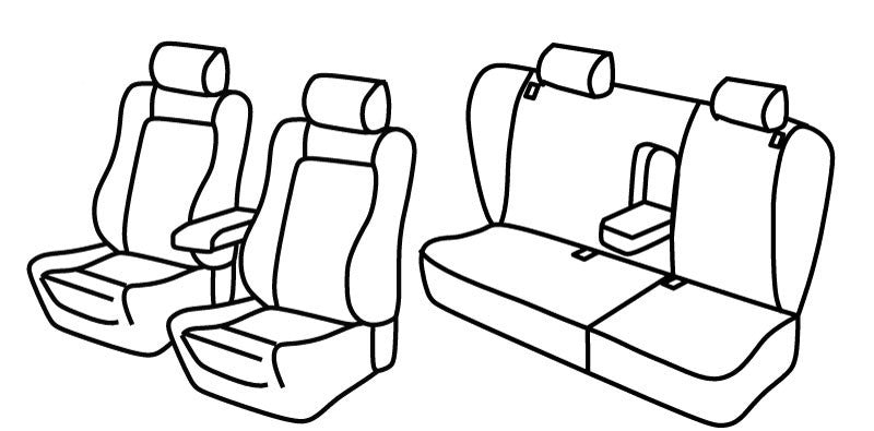 Set coprisedili Superior - Nero/Blu - compatibile per Volkswagen Passat Variant (03/97>08/05) Dal 2001
