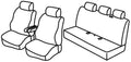 Set coprisedili Superior - Nero/Grigio - compatibile per Volkswagen Multivan T5 (04/03>03/15) - Volkswagen Transporter T5 (04/03>03/15) - Volkswagen Transporter T6 (04/15>12/19) - Volkswagen Transporter T6.1 (01/20>12/24)