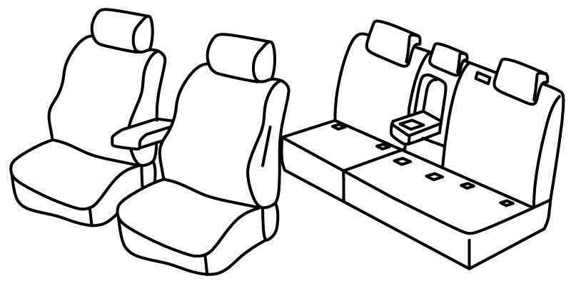 Set coprisedili Superior - Nero/Blu - compatibile per Volkswagen Tiguan (05/16>11/23) Business