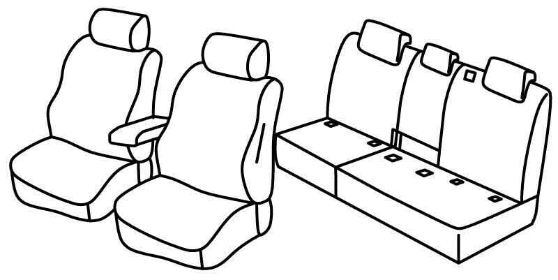 Set coprisedili Superior - Nero/Rosso - compatibile per Volkswagen Tiguan (05/16>11/23) Style