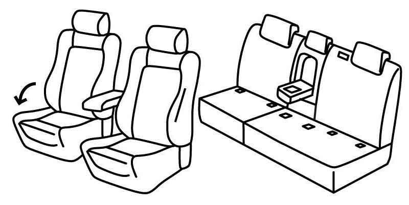 Set coprisedili Superior - Nero/Grigio - compatibile per Volkswagen Tiguan (05/16>11/23) Highline, Executive