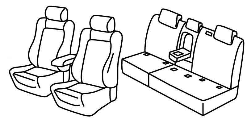 Set coprisedili Superior - Grigio/Nero - compatibile per Volkswagen Tiguan (05/16>11/23) Highline