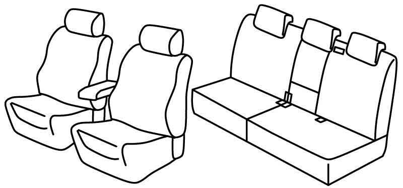 Set coprisedili Superior - Nero/Grigio - compatibile per Volkswagen Tiguan (09/11>04/16) Trendline