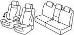 Set coprisedili Superior - Nero/Blu - compatibile per Volkswagen Tiguan (12/07>08/11) Sportline