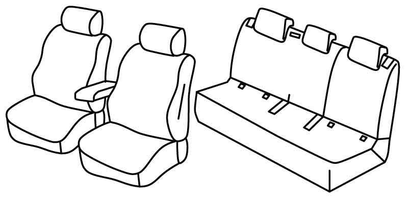 Set coprisedili Superior - Beige - compatibile per Volkswagen T-Cross (04/19>)