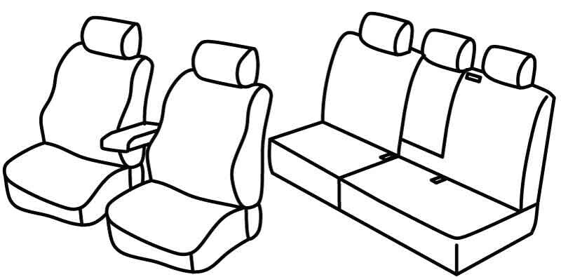 Set coprisedili Superior - Nero/Grigio - compatibile per Volkswagen Golf Plus (03/09>07/14)