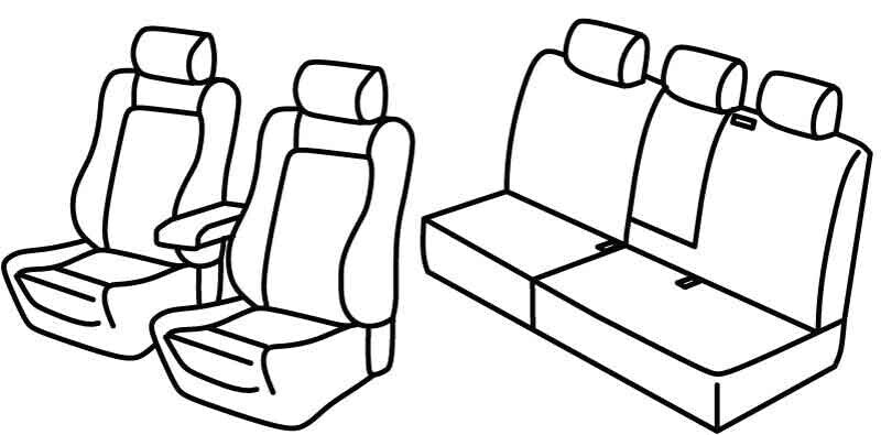 Set coprisedili Superior - Grigio/Nero - compatibile per Volkswagen Golf Plus (05/05>07/14)