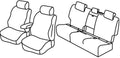 Set coprisedili Superior - Nero/Rosso - compatibile per Volkswagen Golf VII Sportsvan (05/14>08/18) Trendline, Comfortline