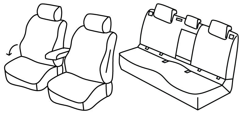 Set coprisedili Superior - Beige - compatibile per Volkswagen T-Roc (11/17>08/25)