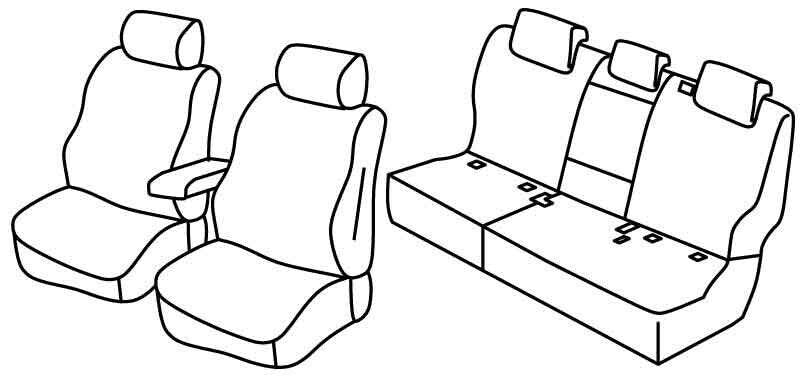 Set coprisedili Superior - Nero/Grigio - compatibile per Volkswagen Touareg (07/18>08/23)