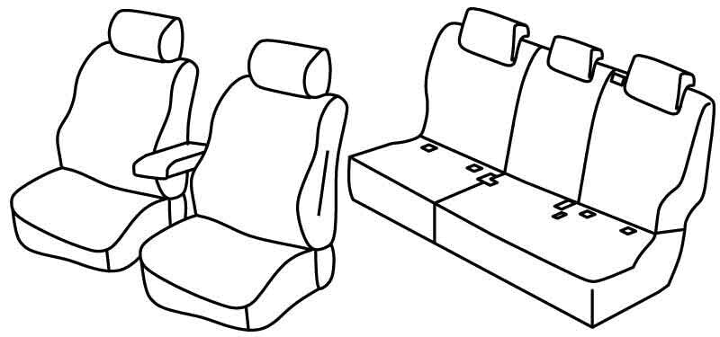 Set coprisedili Superior - Nero/Rosso - compatibile per Volkswagen Touareg (07/18>08/23) Trendline