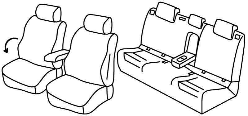 Set coprisedili Superior - Nero/Grigio - compatibile per Volkswagen Golf VII 5p (11/12>12/19) Comfortline, Blue Motion - Volkswagen Golf VII Variant (10/13>05/20) Comfortline, Blue Motion