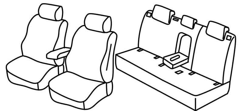 Set coprisedili Superior - Nero/Grigio - compatibile per Volkswagen Golf VIII 5p (01/20>) Life
