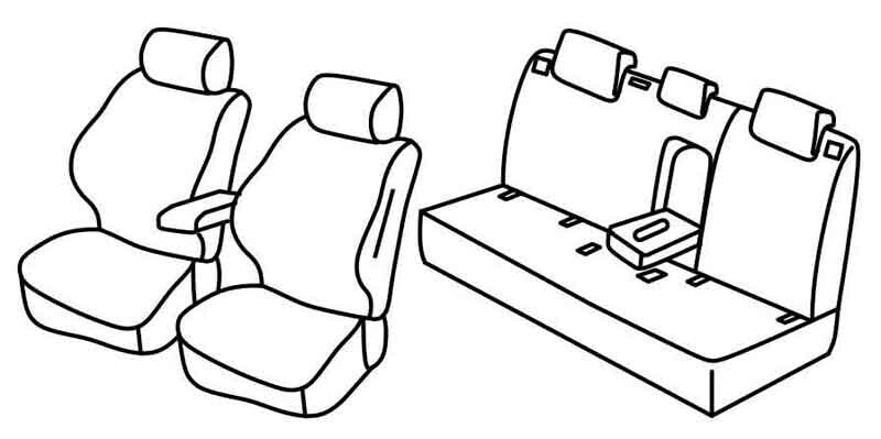 Set coprisedili Superior - Nero/Blu - compatibile per Volkswagen Golf VIII 5p (01/20>) Style