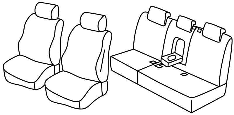 Set coprisedili Superior - Nero/Grigio - compatibile per Volkswagen Touareg (05/10>06/18)