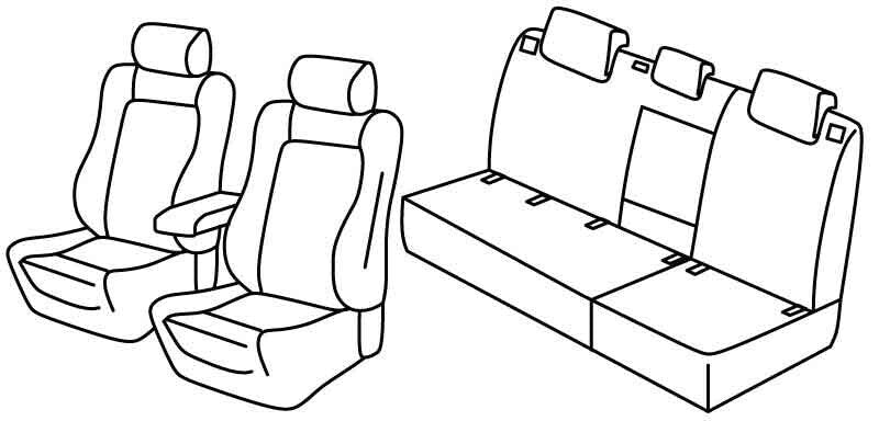 Set coprisedili Superior - Nocciola - compatibile per Volkswagen Golf VI Variant (10/09>09/13)