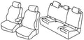 Set coprisedili Superior - Nero/Rosso - compatibile per Volkswagen Golf VII 5p (11/12>12/19) Comfortline, Blue Motion - Volkswagen Golf VII Variant (10/13>05/20) Comfortline, Blue Motion