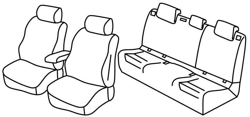 Set coprisedili Superior - Grigio/Nero - compatibile per Volkswagen Golf VII 5p (11/12>12/19) Comfortline, Blue Motion - Volkswagen Golf VII Variant (10/13>05/20) Comfortline, Blue Motion