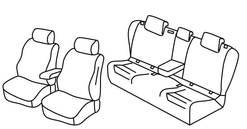 Set coprisedili Superior - Grigio/Nero - compatibile per Volkswagen Passat 4p (12/14>10/20) Trendline, Highline