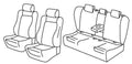 Set coprisedili Superior - Nero/Grigio - compatibile per Volkswagen Passat 4p (12/14>10/20) Comfortline, Highline