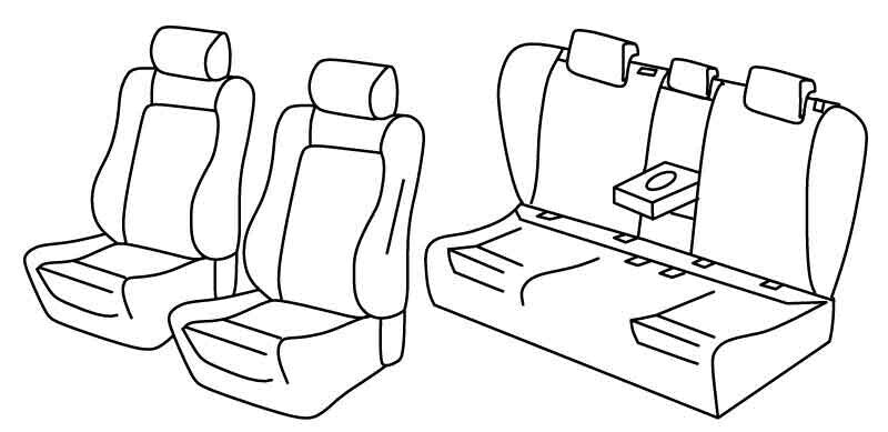 Set coprisedili Superior - Grigio/Nero - compatibile per Volkswagen Passat 4p (12/14>10/20) Comfortline, Highline