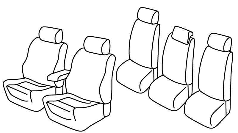 Set coprisedili Superior - Nero/Grigio - compatibile per Volkswagen Touran (05/03>07/10) Highline