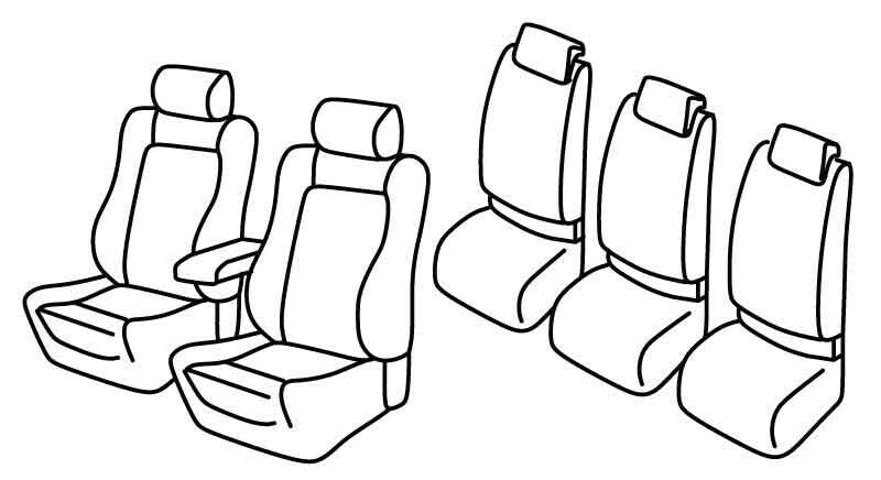 Set coprisedili Superior - Nero/Rosso - compatibile per Volkswagen Touran (08/10>08/15) Highline