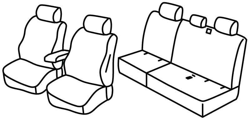 Set coprisedili Superior - Beige - compatibile per Volkswagen Caddy (01/21>)