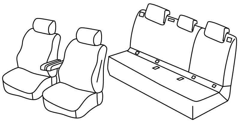 Set coprisedili Superior - Nero/Blu - compatibile per Volkswagen ID.3 (08/20>)