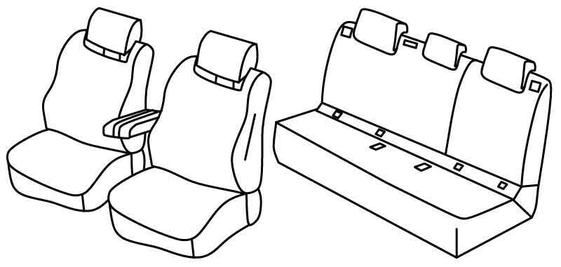 Set coprisedili Superior - Nero/Blu - compatibile per Volkswagen ID.4 (11/20>)