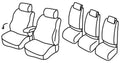 Set coprisedili Superior - Nero/Blu - compatibile per Volkswagen Touran (08/10>08/15) Comfortline