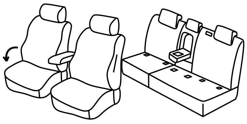 Set coprisedili Superior - Nero/Grigio - compatibile per Volkswagen Tiguan (05/16>11/23) Comfortline