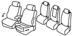 Set coprisedili Superior - Nero/Grigio - compatibile per Volkswagen Touran (09/15>) Comfortline