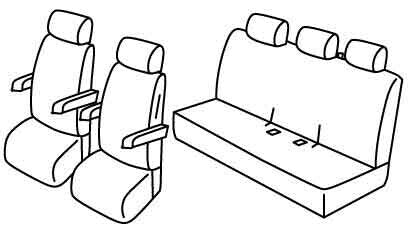 Set coprisedili Superior - Nocciola - compatibile per Volkswagen Multivan T6 (08/15>12/19)