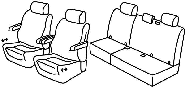 Set coprisedili Superior - Nocciola - compatibile per Volkswagen ID.Buzz (01/23>) - Volkswagen ID.Buzz (01/23>) Pro - Volkswagen ID.Buzz Cargo (01/23>) - Volkswagen ID.Buzz Cargo (01/23>) Pro