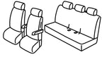 Set coprisedili Superior - Nero/Blu - compatibile per Volkswagen Multivan T6 (08/15>12/19)