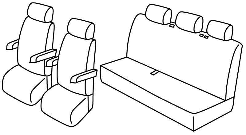 Set coprisedili Superior - Nocciola - compatibile per Volkswagen Multivan T6.1 (01/20>12/24)