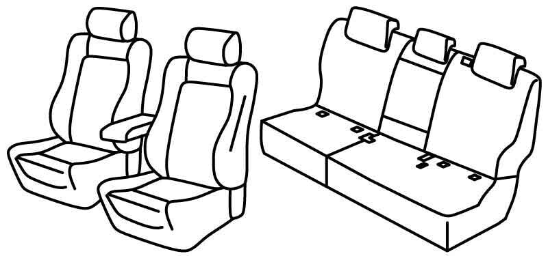 Set coprisedili Superior - Nero/Rosso - compatibile per Volkswagen Touareg (07/18>) R-Line