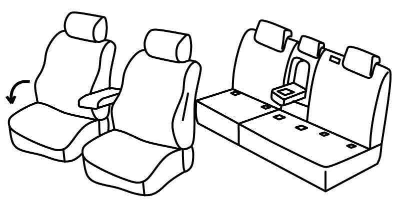 Set coprisedili Superior - Nero/Grigio - compatibile per Volkswagen Tiguan (05/16>11/23) Comfortline