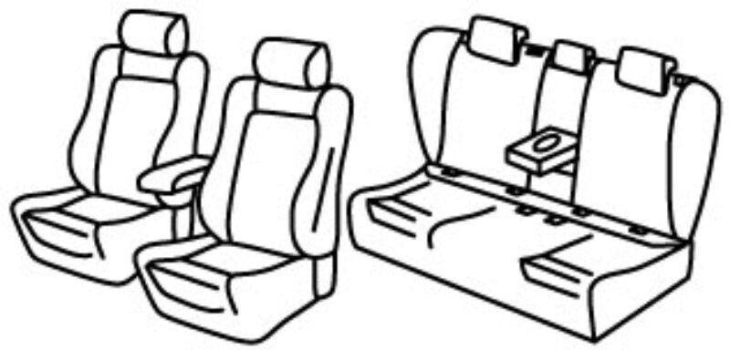 Set coprisedili Superior - Nero/Blu - compatibile per Volkswagen Passat Variant (11/14>11/23) Comfortline, Highline