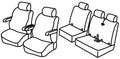 Set coprisedili Superior - Nero/Blu - compatibile per Volkswagen Transporter T6.1 (01/20>12/24)