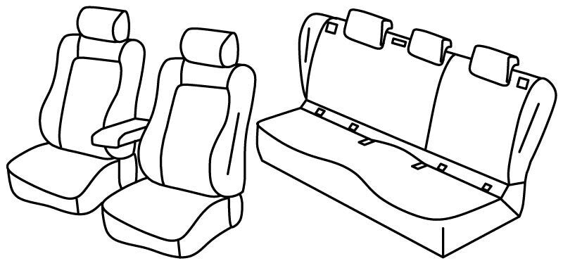 Set coprisedili Superior - Nero/Blu - compatibile per Volkswagen Arteon 4p (06/17>01/21) R-Line
