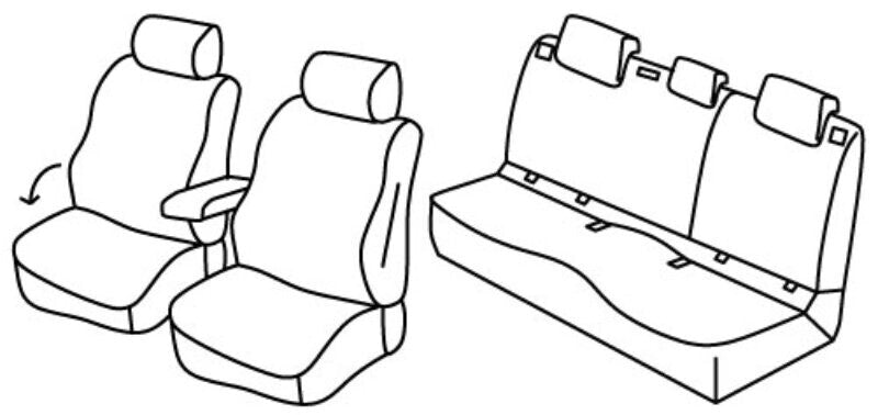 Set coprisedili Superior - Nero/Blu - compatibile per Volkswagen T-Roc (11/17>08/25)