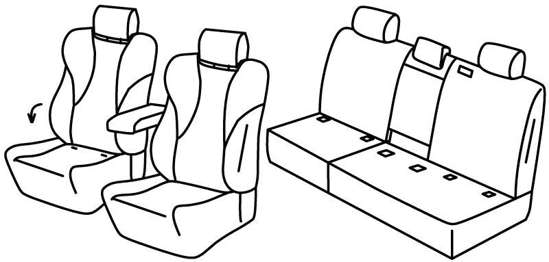 Set coprisedili Superior - Nero/Rosso - compatibile per Volkswagen Tiguan (12/23>) Life