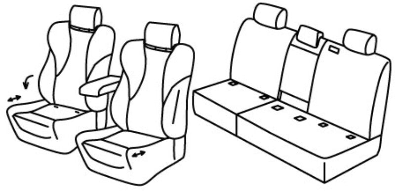Set coprisedili Superior - Nero/Rosso - compatibile per Volkswagen Tiguan (12/23>) R-Line