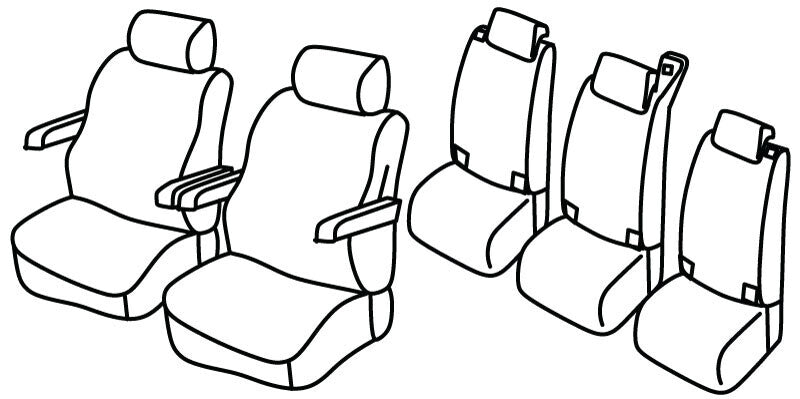 Set coprisedili Superior - Grigio/Nero - compatibile per Volkswagen Multivan T7 (09/22>)