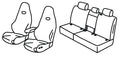 Set coprisedili Superior - Nero/Blu - compatibile per Volkswagen Tayron (11/24>) R-Line, Hybrid