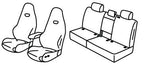 Set coprisedili Superior - Nero/Rosso - compatibile per Volkswagen Tiguan (12/23>) R-Line